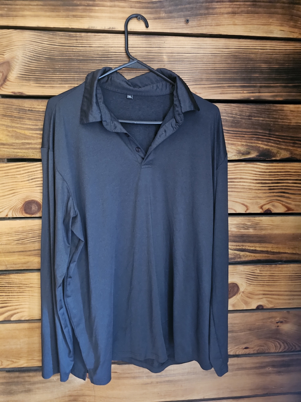 Amazon Men's Long-Sleeve Black Polo